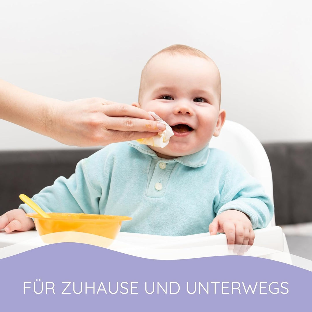 bella baby Happy Babyfeuchttücher Seide & Baumwolle, Feuchttücher für Babys mit pflegenden Extrakten