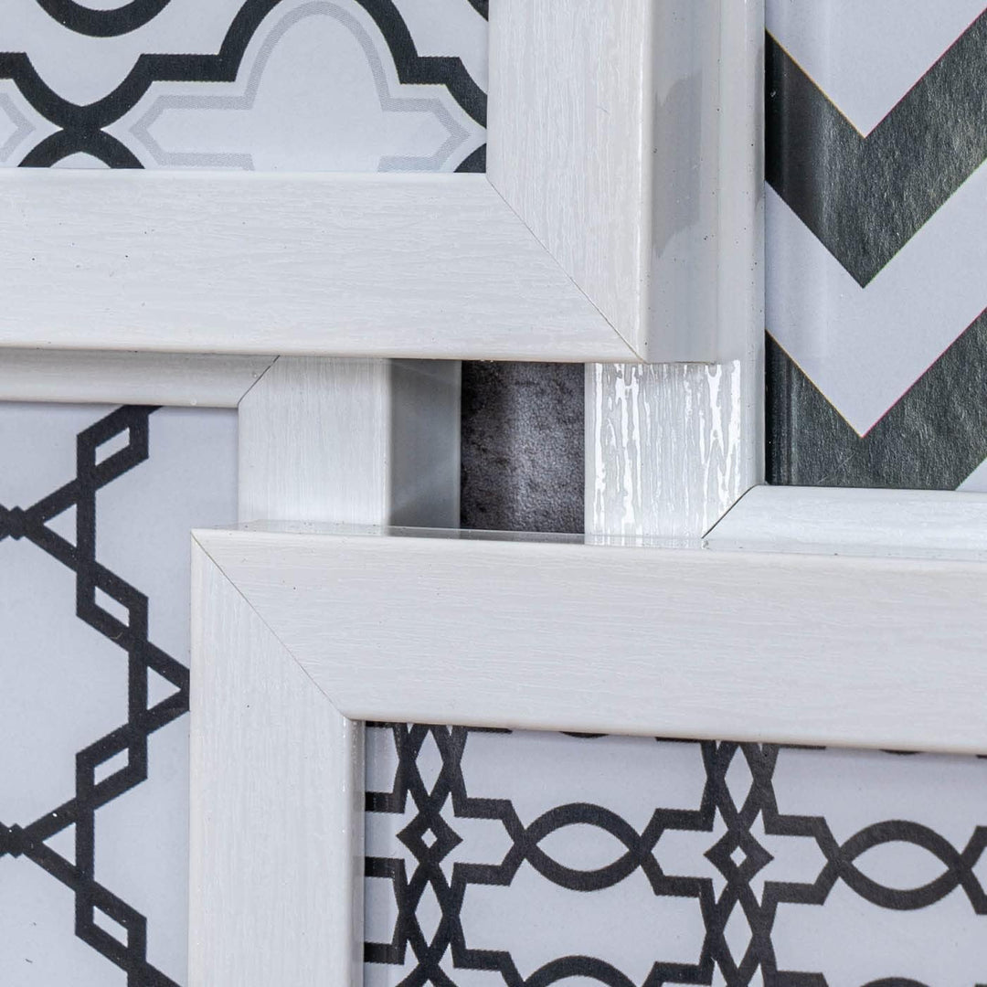 Bilderrahmen 18 Fotos 10x15 Weiss Holz-Optik Nachhaltig Bildergalerie Fotocollage Deko Recycled Coll