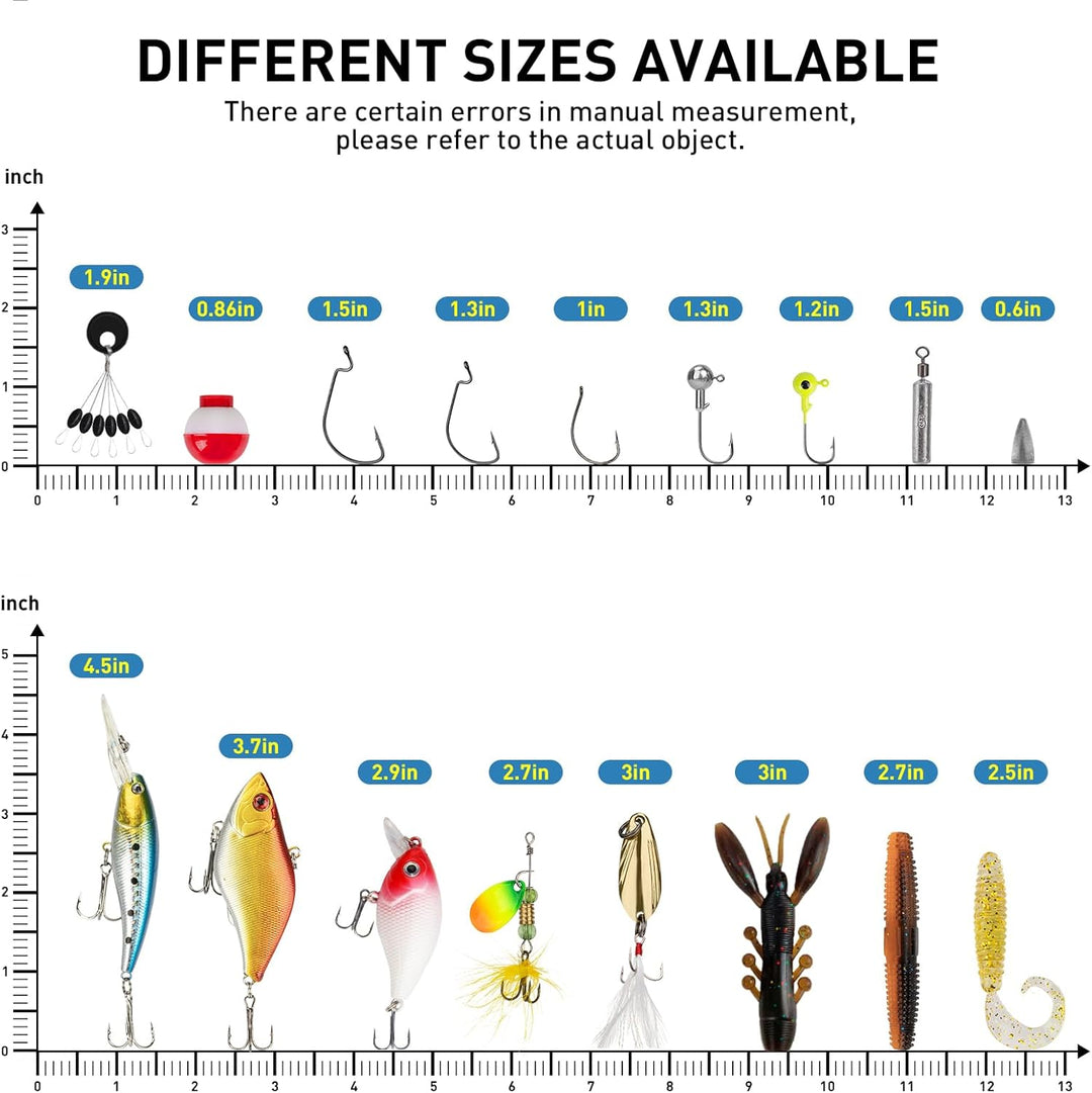 THKFISH 153 Stück Angelzubehör Köder Set, Angelset Angelsachen Angelkoffer Köderbox mit Angel Zubehö
