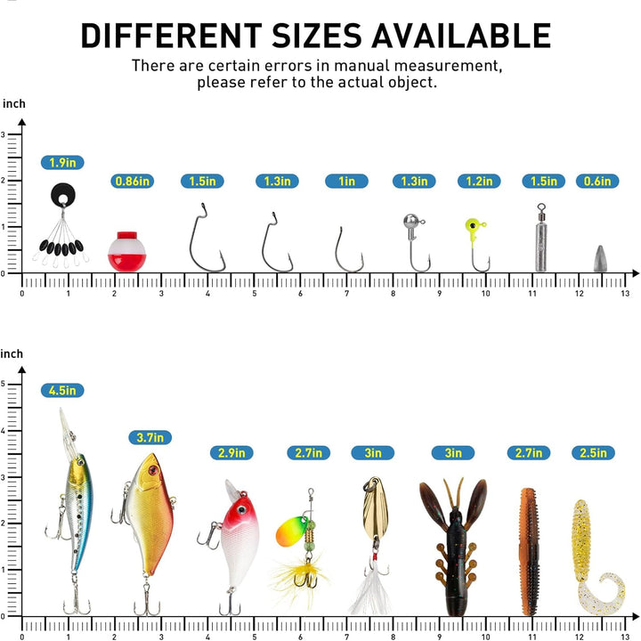 THKFISH 153 Stück Angelzubehör Köder Set, Angelset Angelsachen Angelkoffer Köderbox mit Angel Zubehö