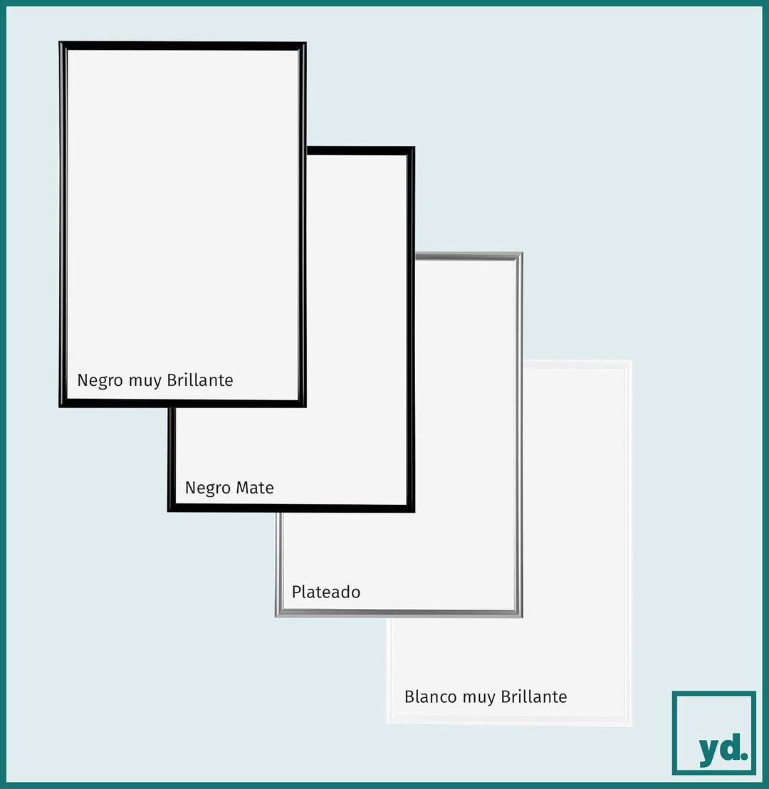 yd. Your Decoration - Bilderrahmen 75x100 cm - Schwarz Hochglanz - Bilderrahmen aus Kunststoff mit A