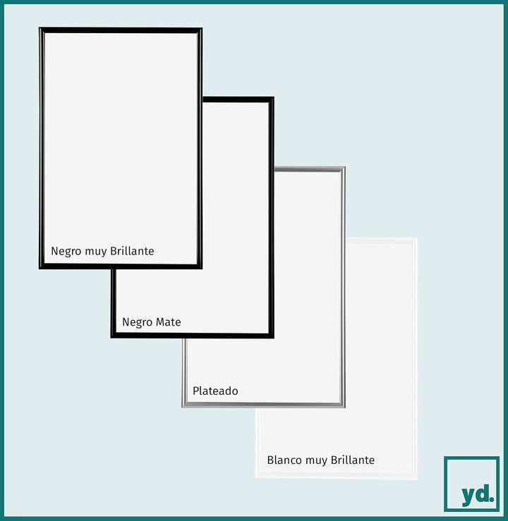 yd. Your Decoration - Bilderrahmen 75x100 cm - Schwarz Hochglanz - Bilderrahmen aus Kunststoff mit A