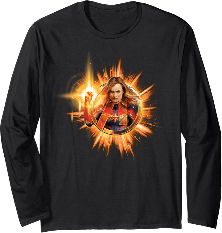 Marvel Avengers: Endgame Captain Marvel Fire Logo Langarmshirt