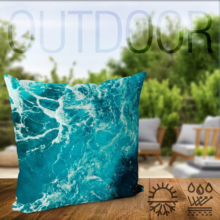 VOID Meer Wellen Türkis Kissenbezug Kissenhülle Sofakissen Kissen Deko Outdoor-Kissen Dekokissen, Ki