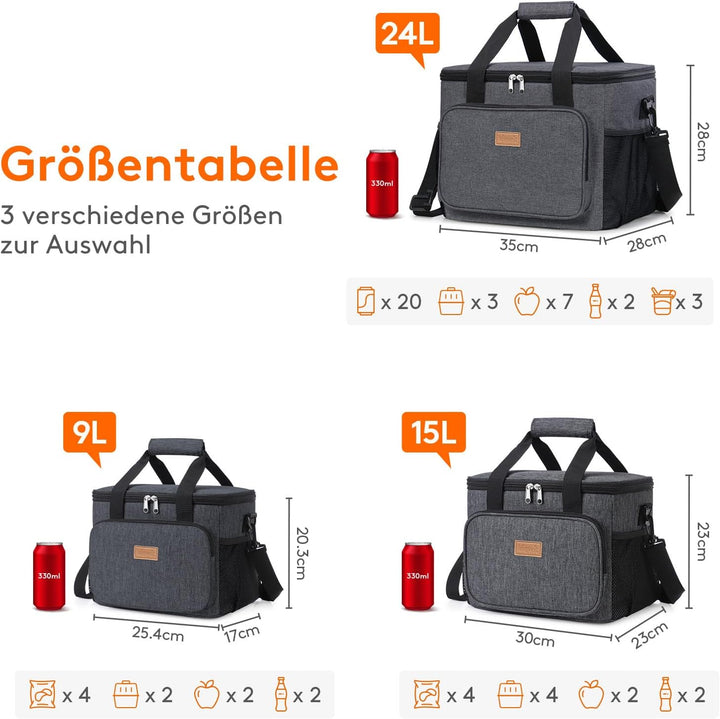 Lifewit 15L Kühltasche klein unterwegs, Isolierte Cooler Bag Lunchtasche faltbar für Herren und Dame