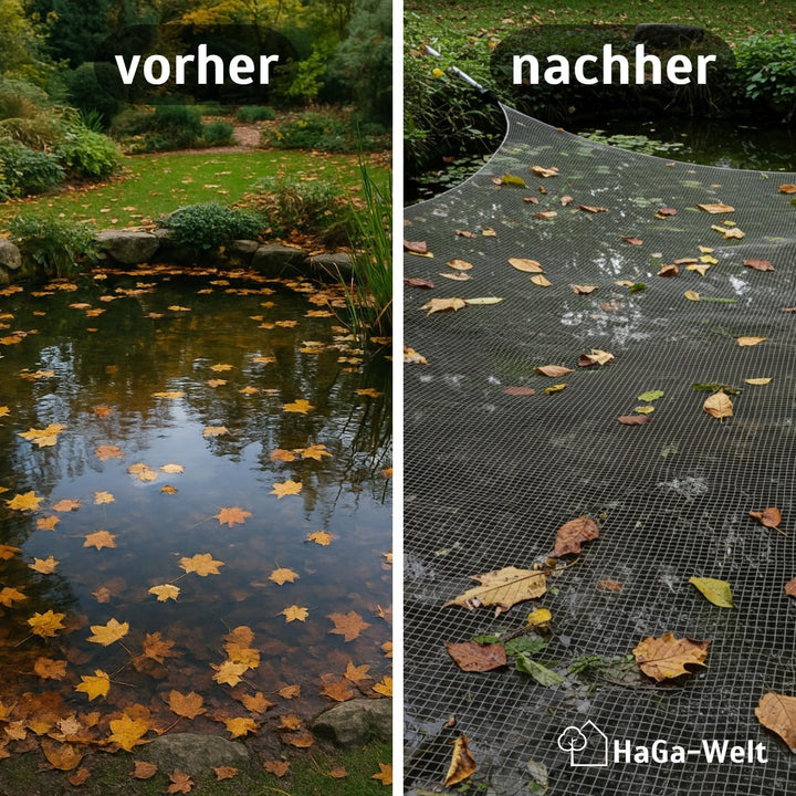 HaGa Premium Teichnetz &amp; Pool Abdecknetz – 2,6 m Breite | 15m Länge | dunkelgrün – UV-beständiges, f