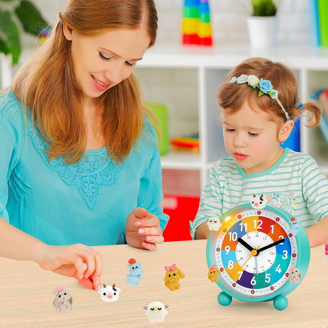 Kinder Wecker, Kinderwecker für Schulanfänge, Kein Tickendes Geräusch, Mit Nachtlicht und Schlummerf