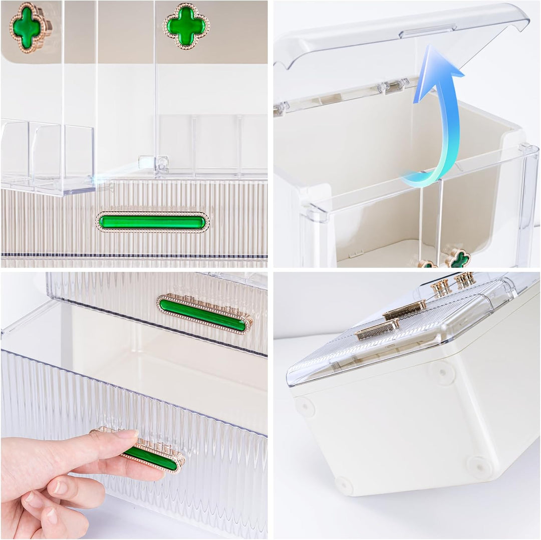 Make Up Organizer Dustproof Kosmetik Aufbewahrung mit Deckel Schubladen Cosmetic Organizer Schmink O