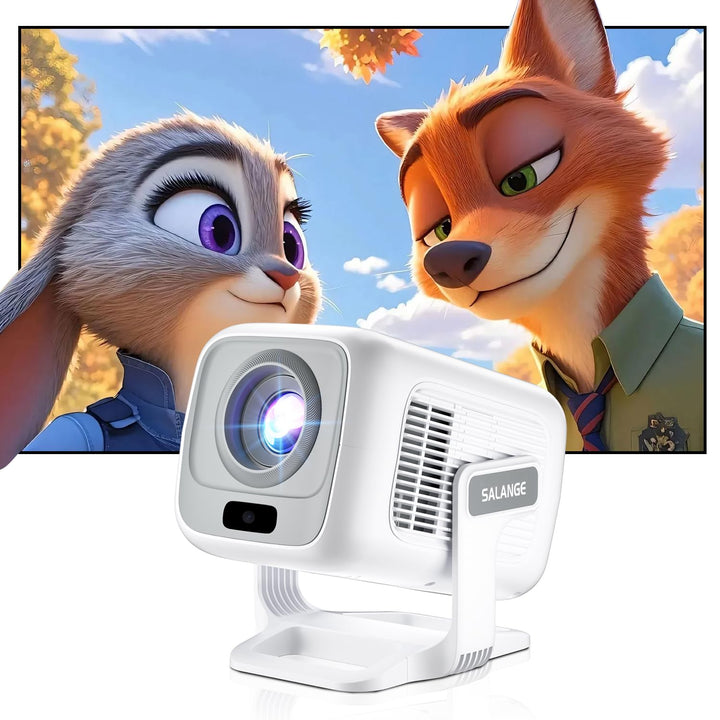 Salange Smart Mini Beamer Android 4K unterstüTzt,Led Portable WiFi Bluetooth Projector Autofokus Aut
