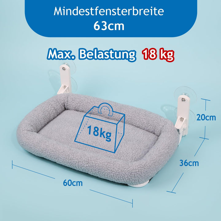 Zakkart Faltbare Katzenhängematte für Fenster - Kabellos, Eingebettetes Maschinenwaschbares Bett, Ro