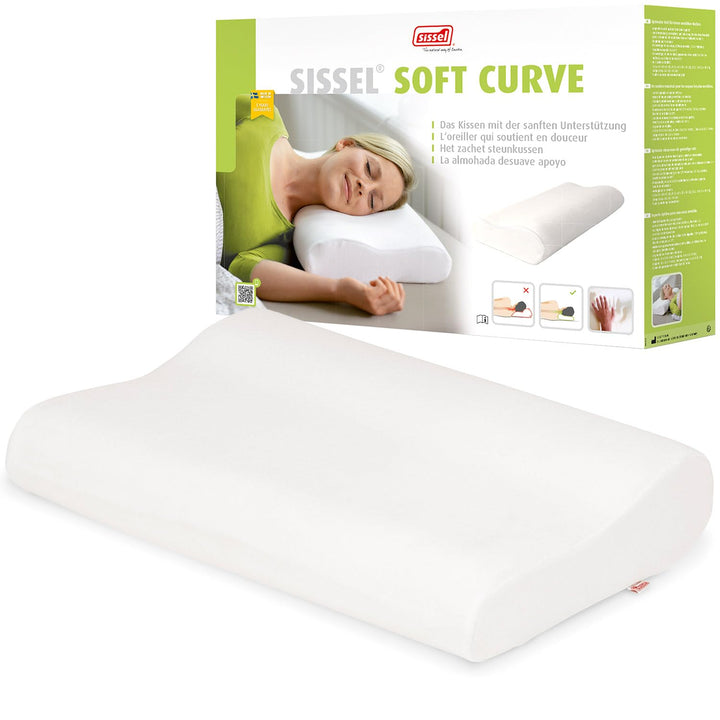 SISSEL Soft Curve Compact inkl. Bezug Nackenstützkissen, weiss, 48 x 32 x 10 cm
