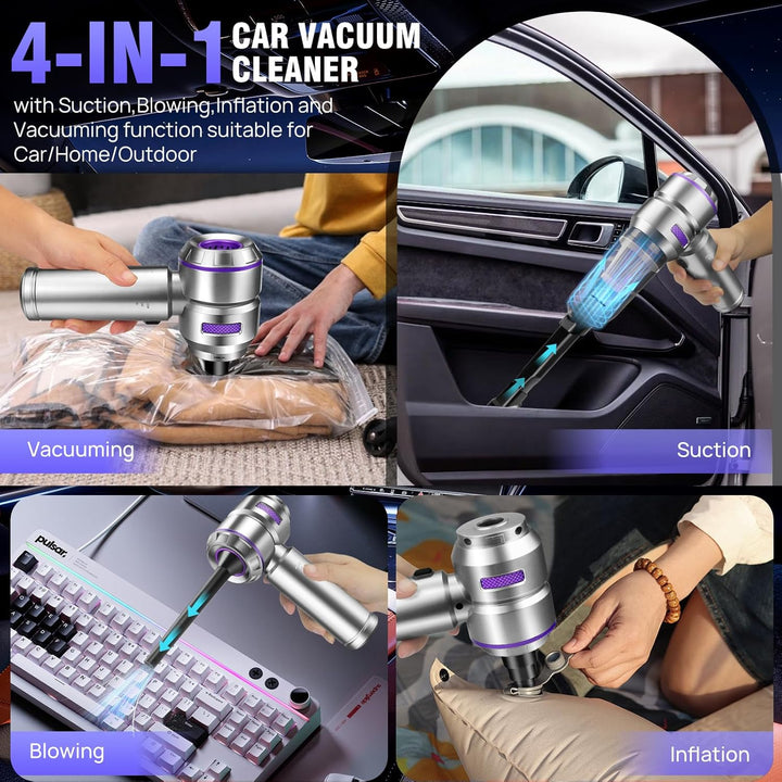 Handstaubsauger Akku,4-in-1 20000PA Handstaubsauger eingebaut 6000mAh Akku mit bürstenlosem Motor Lu