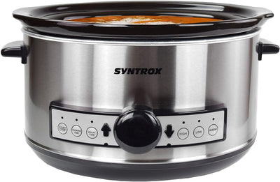 Syntrox Germany Slow Cooker Schongarer 4,5L mit Timer und Warmhaltefunktion - Leistung 280