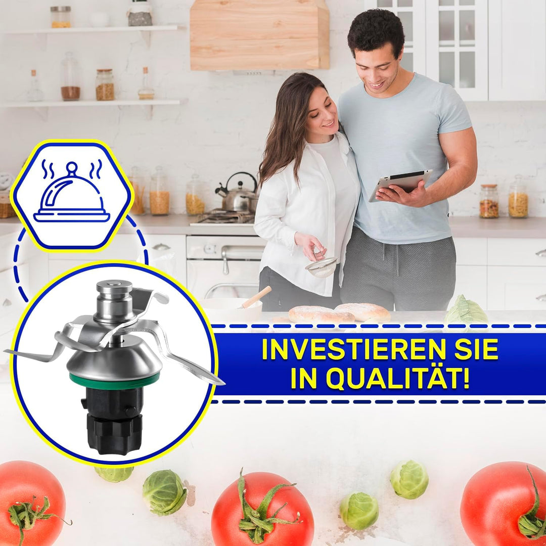 MONTERAL Satz Messer für Thermomix TM6 mit Dichtungsring - Ersatzmesser ist Hergestellt aus Rostfrei