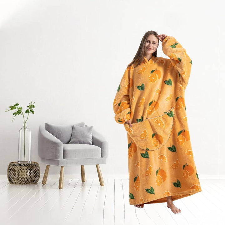 Lange Hoodie Decke mit Ärmeln für Damen & Erwachsene - Kuscheldecke mit Ärmeln - Weiche & Warme Deck