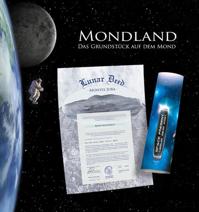 Mondgrundstück Geschenk Space Present | Mond Besitzurkunde mit Wunschname | originelles für Geburtst