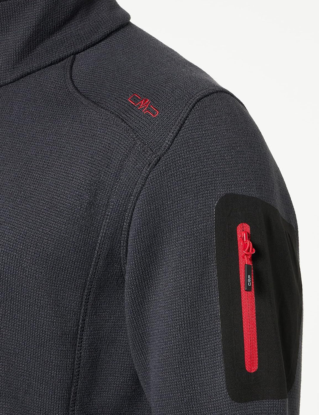 CMP Herren Knit tech mélange Fleece Jacket Fleecejacke 46 Anthrazit-Ferrari, 46 Anthrazit-Ferrari