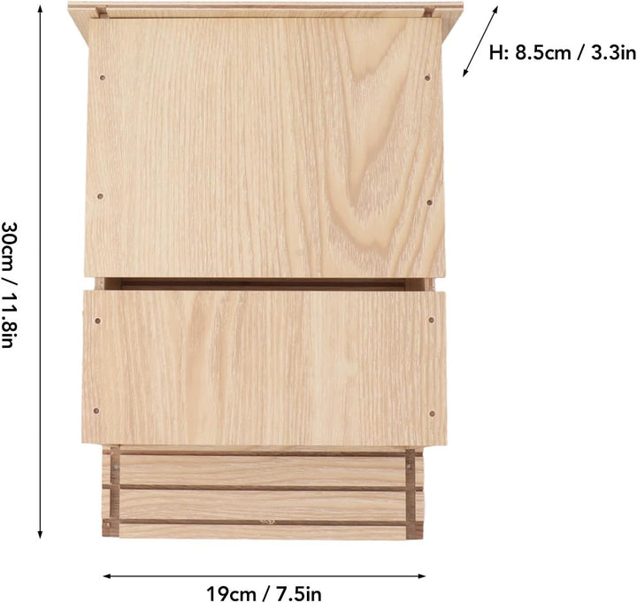 Jiawu Fledermaushaus-Bausatz, Grosses Fledermaushaus aus Holz für den Aussenbereich, Einstöckiger Fl