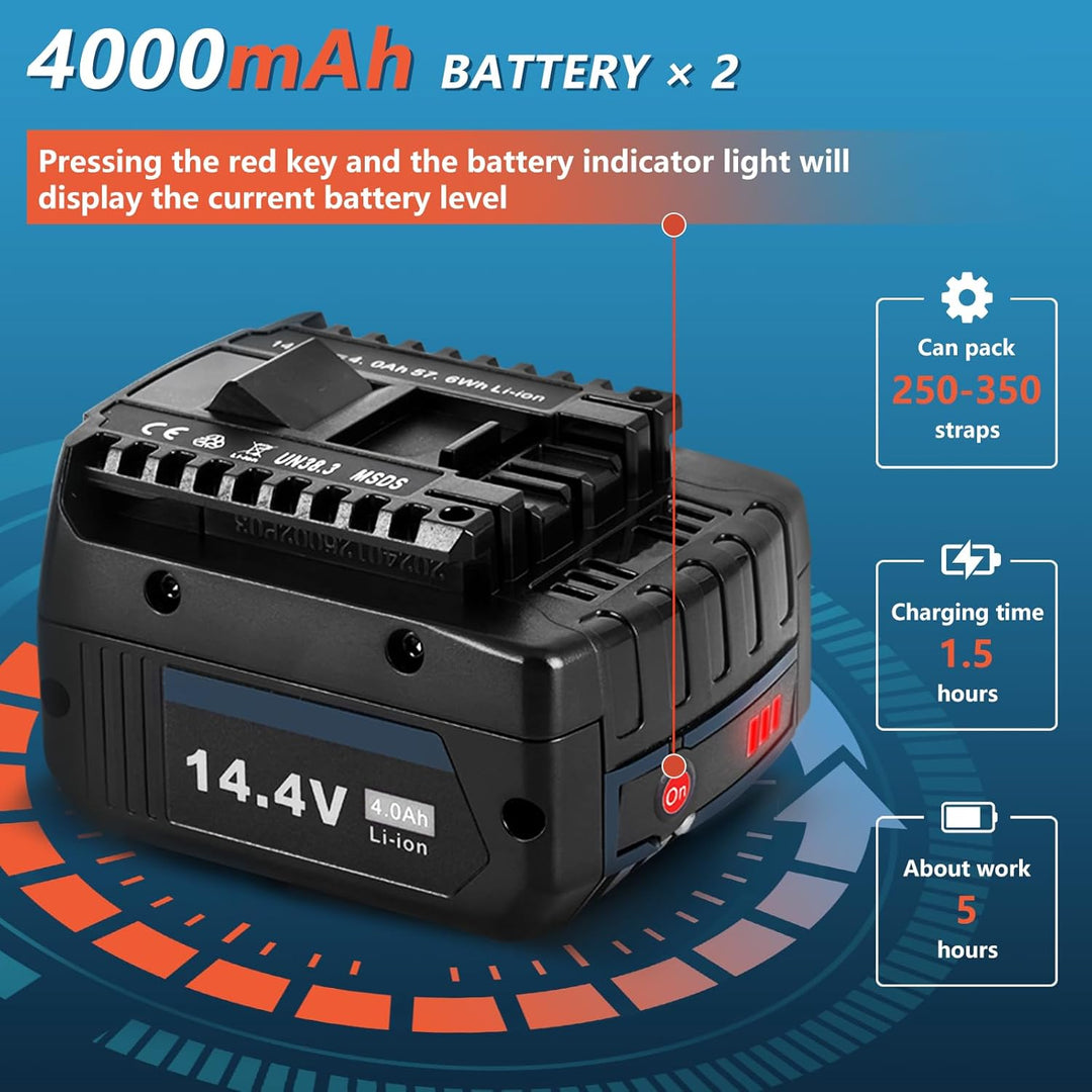 BAOSHISHAN Automatische Umreifungsgerät mit zwei 4000MAH Batterien Elektrische Umreifungsmaschine fü