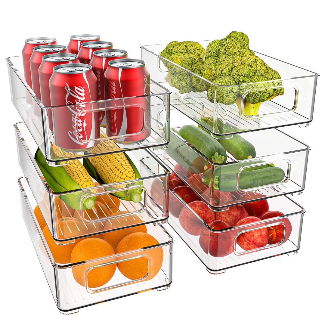 Diwoker Kühlschrank Organizer Stapelbar, Aufbewahrungsbox Küche Organizer, Speisekammer Vorratsbehäl