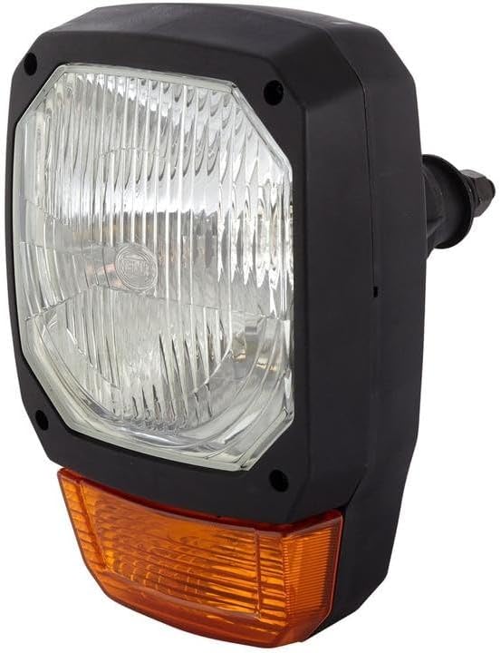 HELLA - Halogen-Hauptscheinwerfer - 12V - Einbau - Lichtscheibenfarbe: gelb - Stecker: DEUTSCH Steck