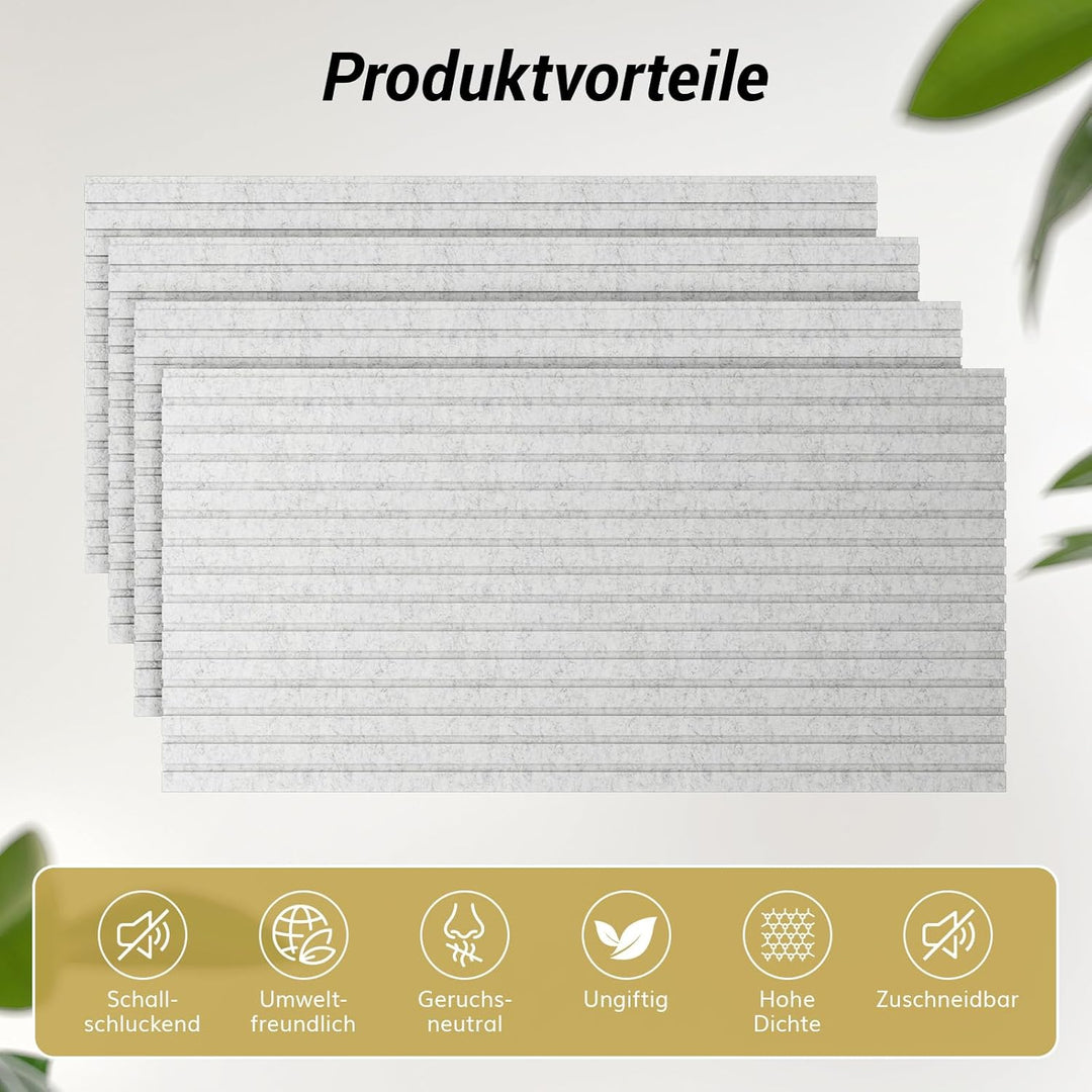 8 Pack Akustikpaneele Selbstklebend, TONOR 120x60x1.8cm grosse Schalldämmung Akustikplatten Schallsc