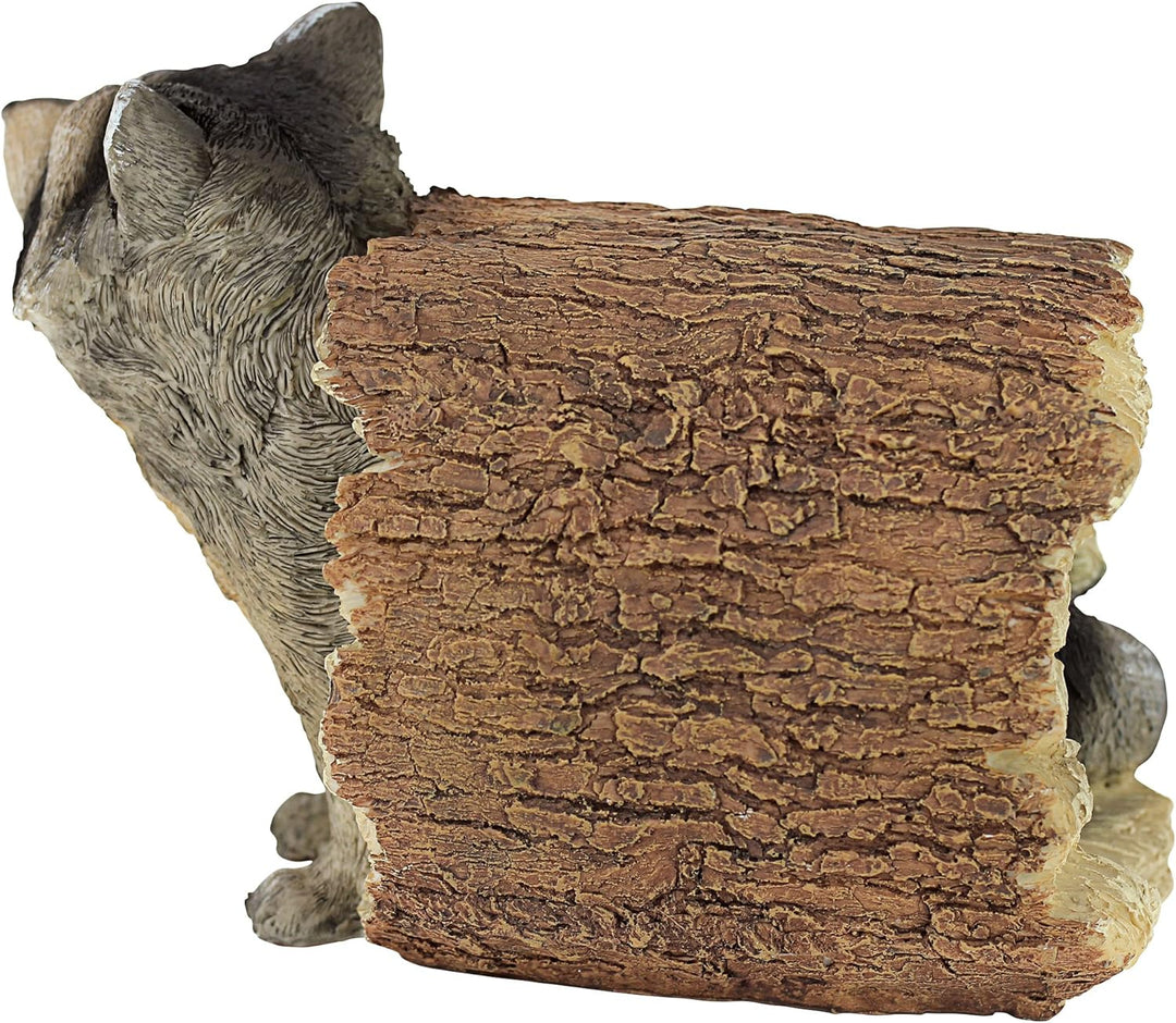 Design Toscano Bandit der Waschbär Tierstatue, Polyresin, Vollfarbe, 25,5 cm, Bandit