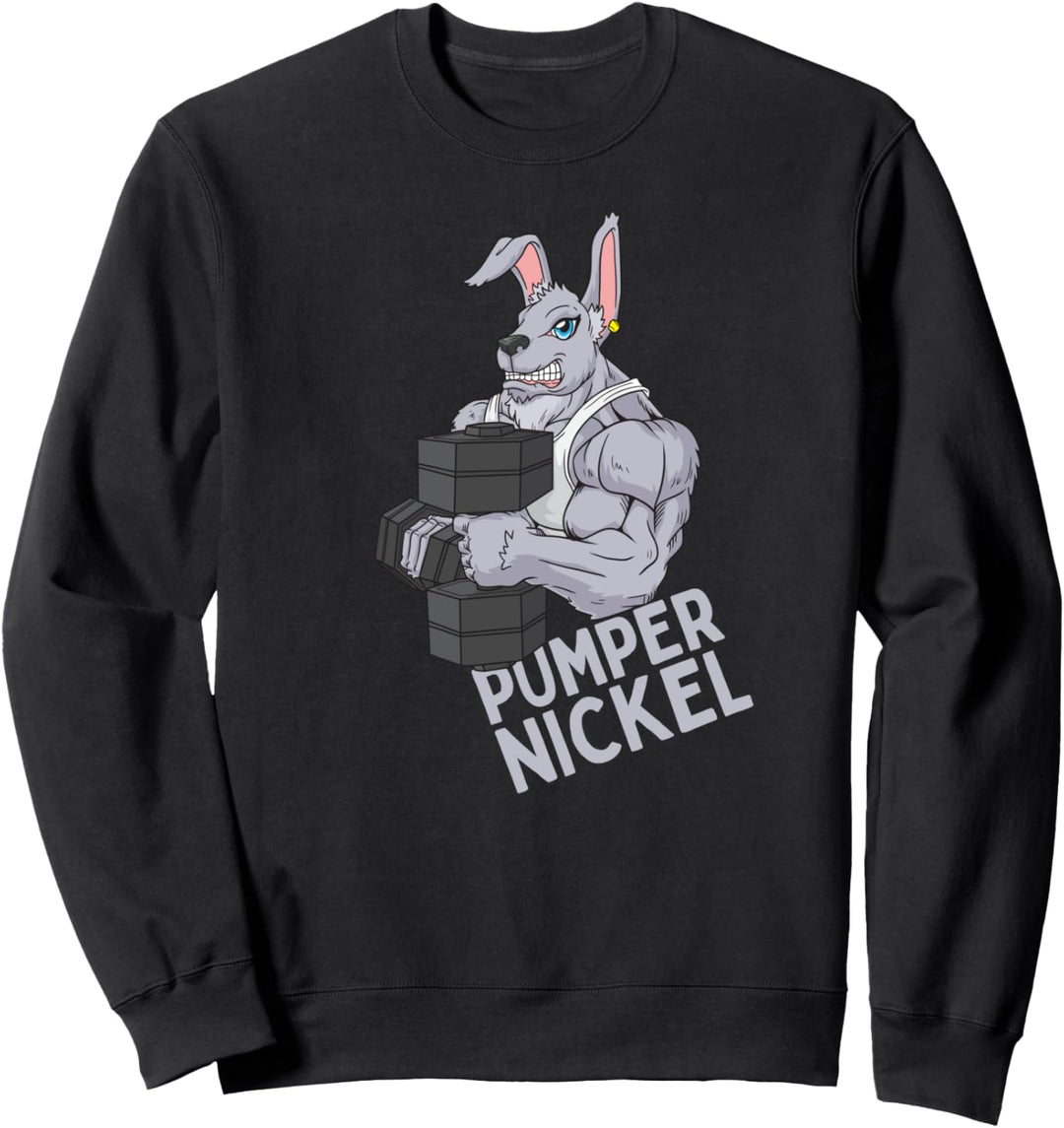 Lustiges Pumpernickel Workout Kaninchen Fitness Gym Sweatshirt
