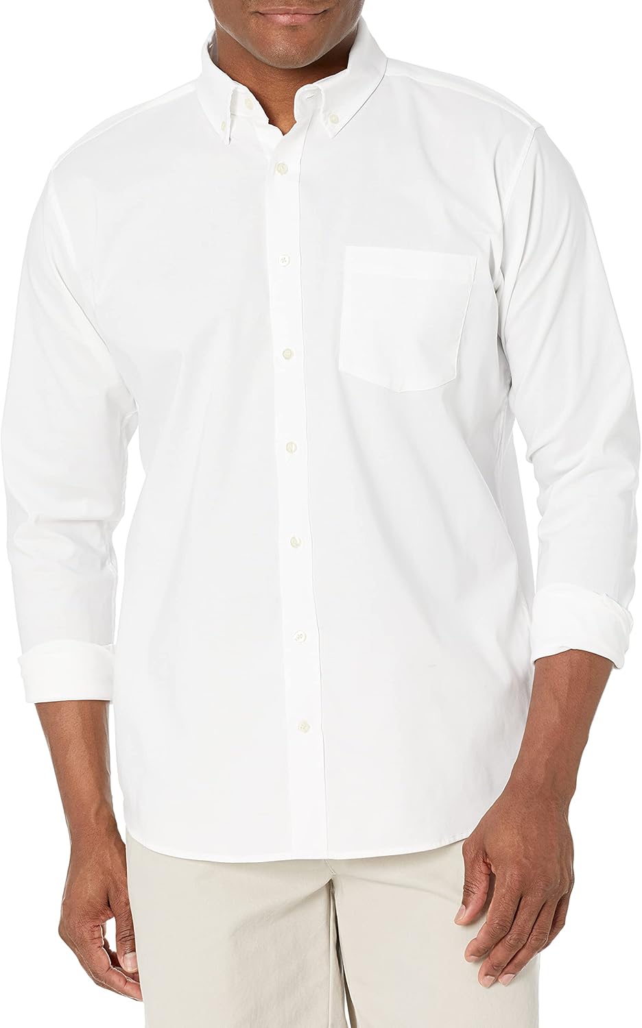 IZOD Herren Hemd mit Button-Down-Kragen S Weiss, S Weiss