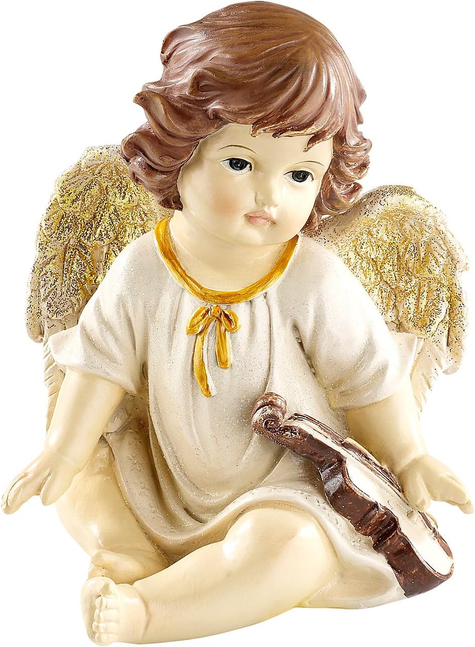 infactory Engel: Deko-Weihnachtsengel mit Musikinstrumenten im 4er-Set (Weihnachtsengel Figur, Weihn