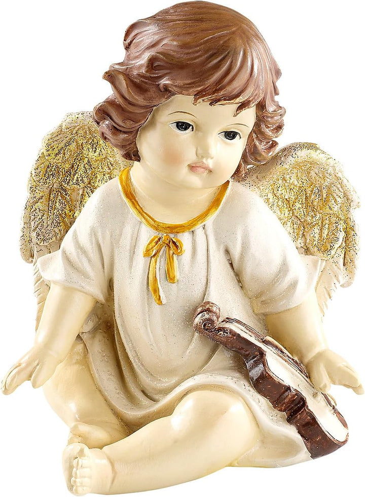 infactory Engel: Deko-Weihnachtsengel mit Musikinstrumenten im 4er-Set (Weihnachtsengel Figur, Weihn
