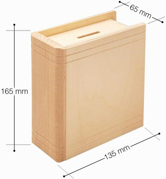 Casa Vivente Spardose aus Holz mit Gravur zur Taufe, Motiv Fische, Sparbüchse als Taufgeschenk für M