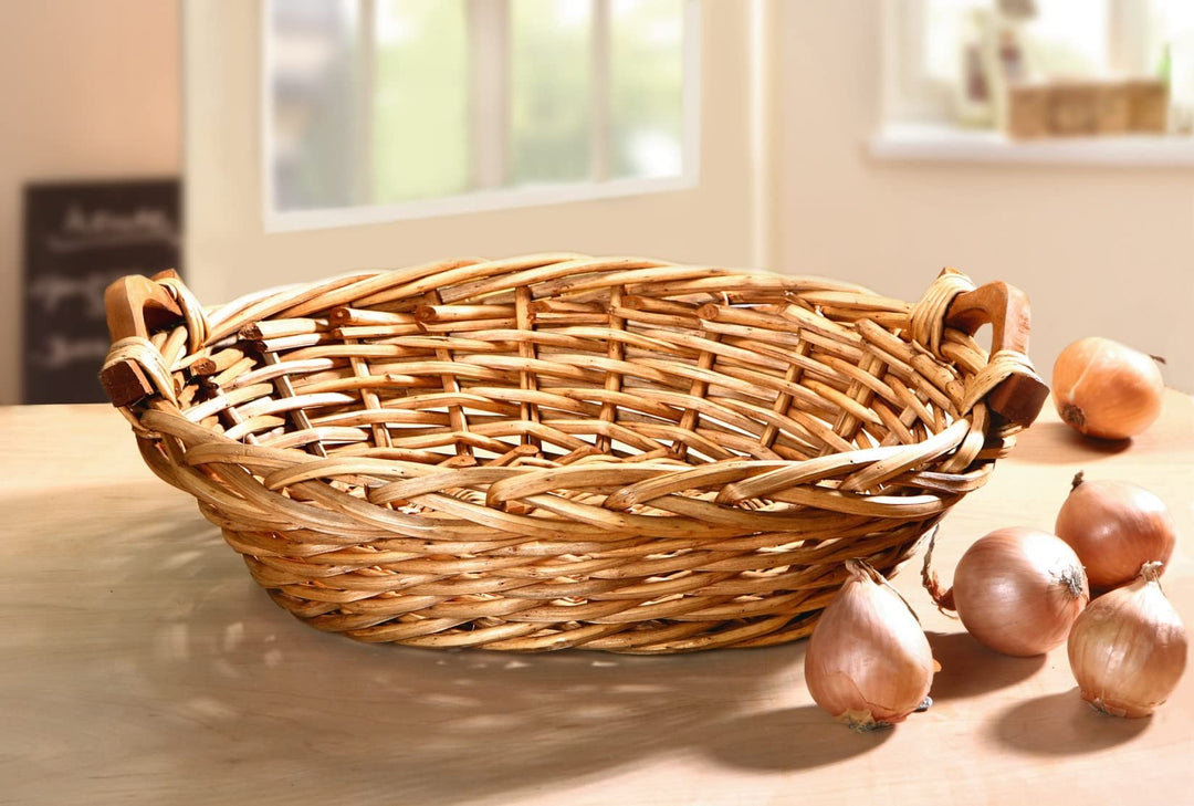 Schale aus Weide, oval, 43x34 cm, Obstschale, Gebäckschale, Weidenschale, Brotkorb