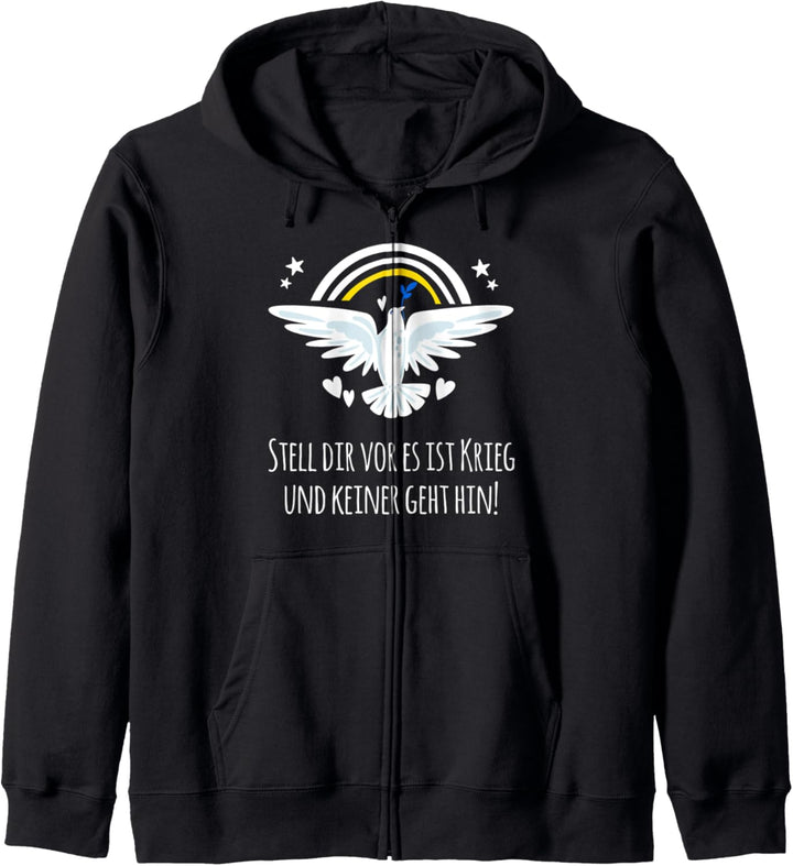 Krieg Ukraine Solidarität Frieden Friedenstaube Kapuzenjacke