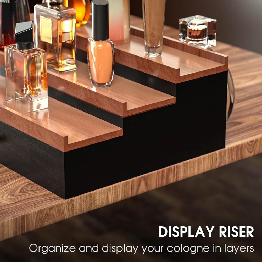 3 Tier Display Ständer, Parfüm Organizer, Abgestuftes Parfümständer Aufbewahrungsbox mit Versteckter