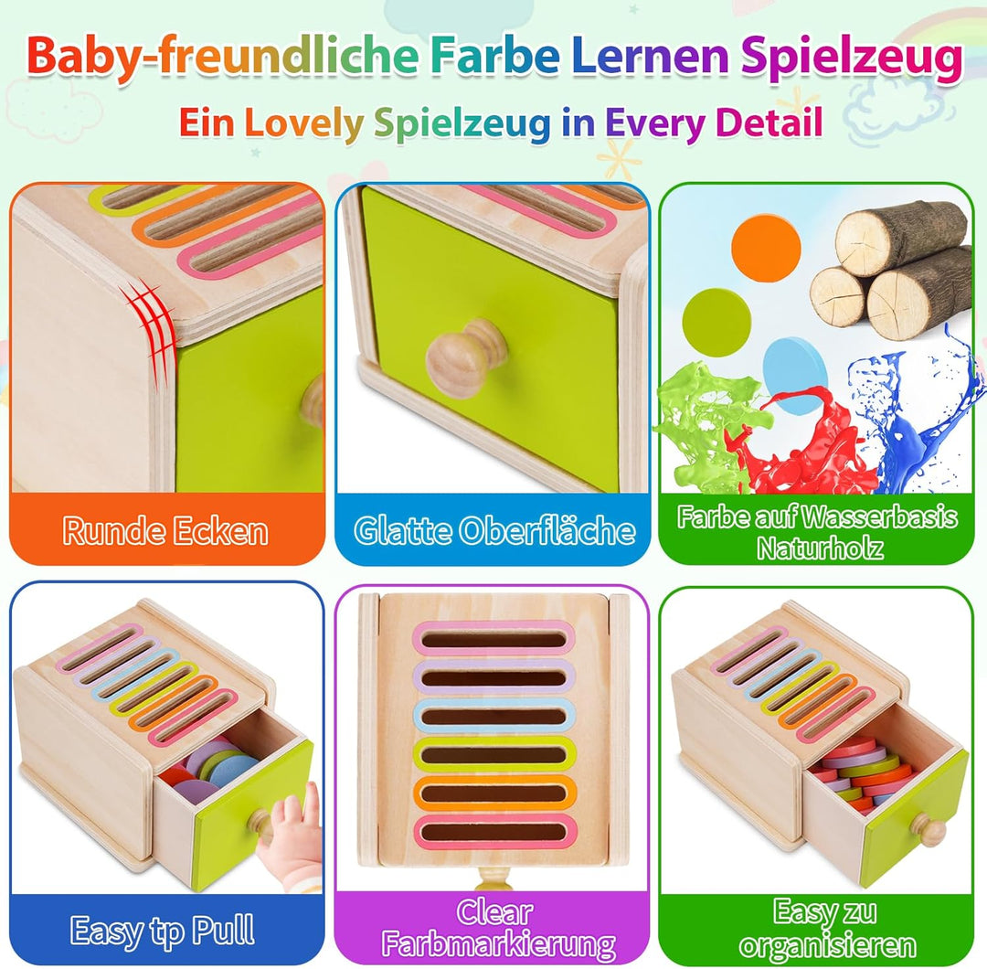 FCSONU Kinder Montessori Spielzeug ab 1 2 3 Jahre Jungen Mädchen, Holzspielzeug ab 1 Jahr, Motoriksp