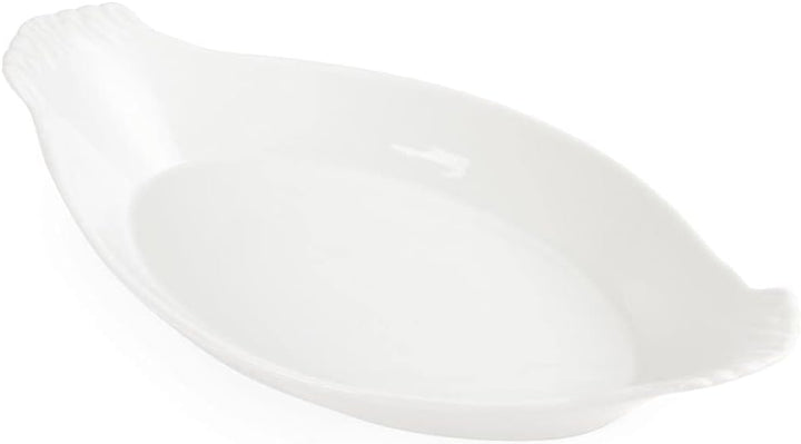 Olympia Weisswaren Ovale Servierteller mit Ohren, 320 x 177 mm, Porzellan, 6 Stück 320X 177mm, 320X