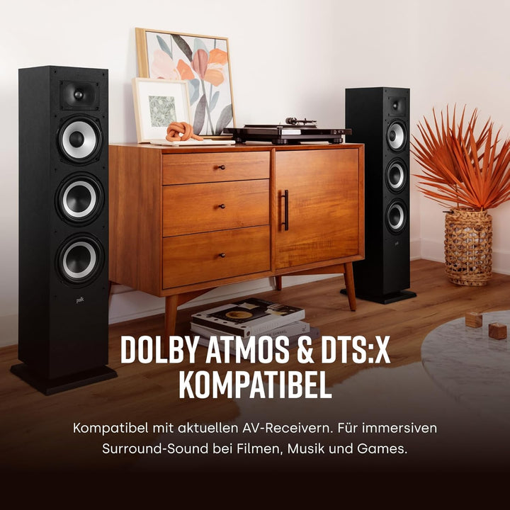 Polk Audio Monitor MXT60 kompakter Standlautsprecher, HiFi und Heimkino Lautsprecher, Hi-Res Zertifi