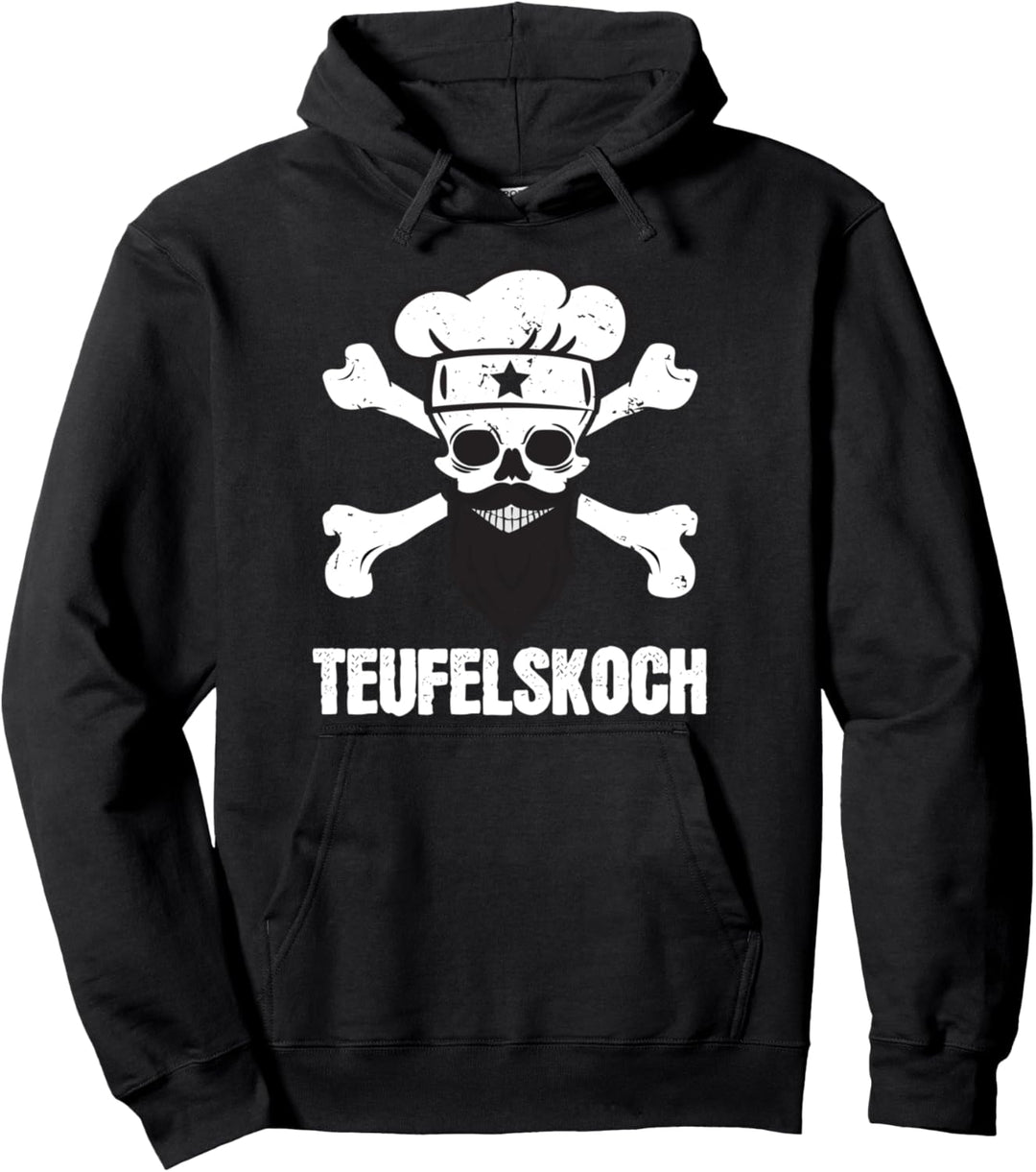 Teufelskoch Koch Totenkopf Kochmütze Küche Pullover Hoodie