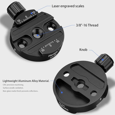 Haoge CP-58 58 mm Schraubknopf, Schnellwechselklemme, Adapterhalterung für Schnellwechselplatte, Kam