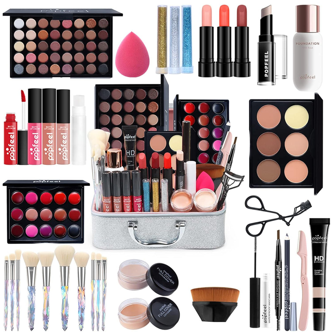CHSEEO Schmink Geschenkset Make-Up Set Kosmetik Makeup Paletten Schminkkoffer Schminke für Gesicht,