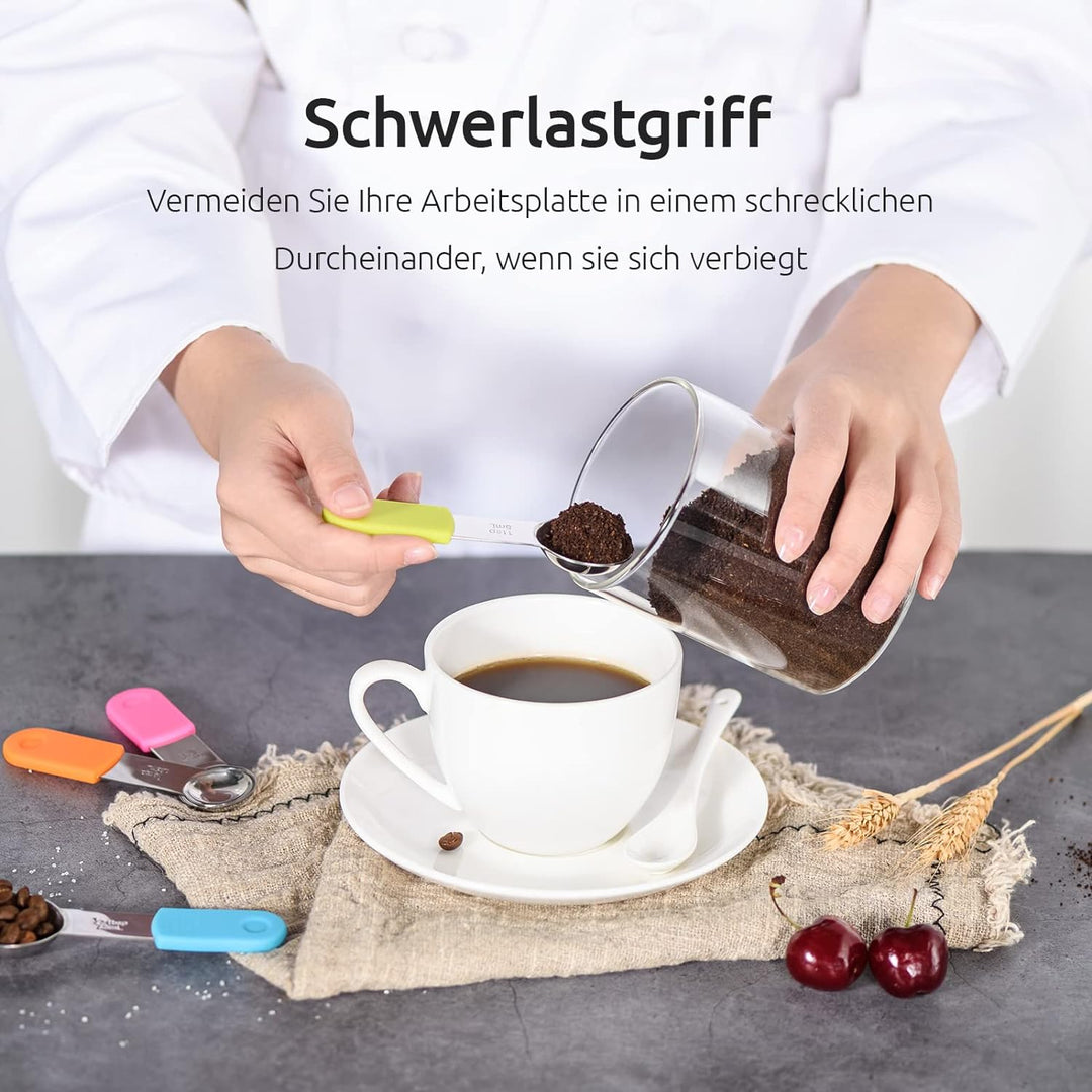 U-Taste Magnetische Messbecher und Messlöffel 13 Stück aus 18/8 Edelstahl: 7 Cup Messbecher und 5 TL