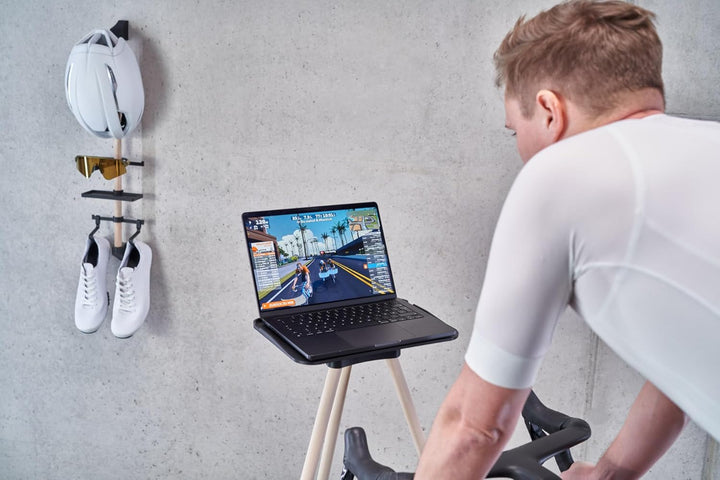 Indoor Bike Trainer Laptophalter inkl. Holzbeine, 3D-Druck Technologie, Perfekt für Zwift, Fahrradfa