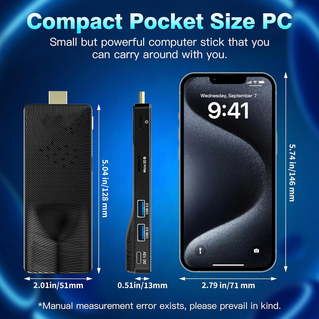 HEIGAOLAPC Mini PC Stick Win 10, Fanless Mini Computer, Pentium N4200 4GB 64GB eMMC (1.1 GHz), USB3.