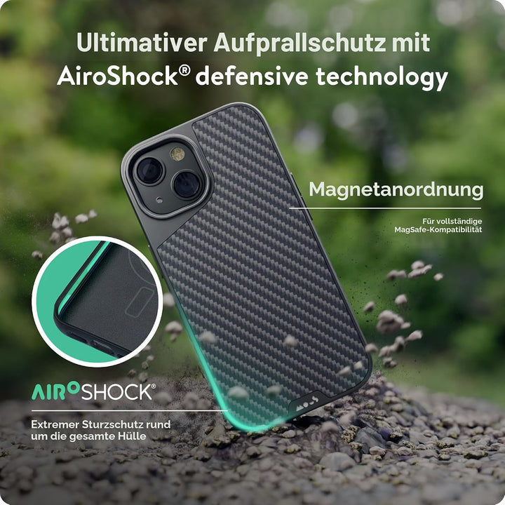 Mous - Hülle für iPhone 13 - Carbonfaser - Limitless 4.0 - Handyhülle iPhone 13 MagSafe-Kompatibel C