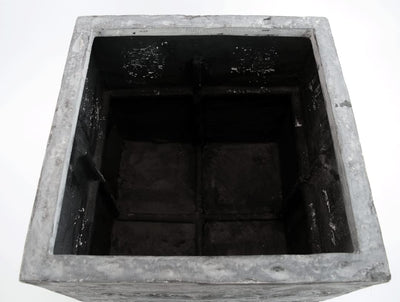 Eleganteinrichten Pflanzkübel, Blumenkübel Fiberglas Stein-Optik quadratisch 60x60x60cm anthrazit gr