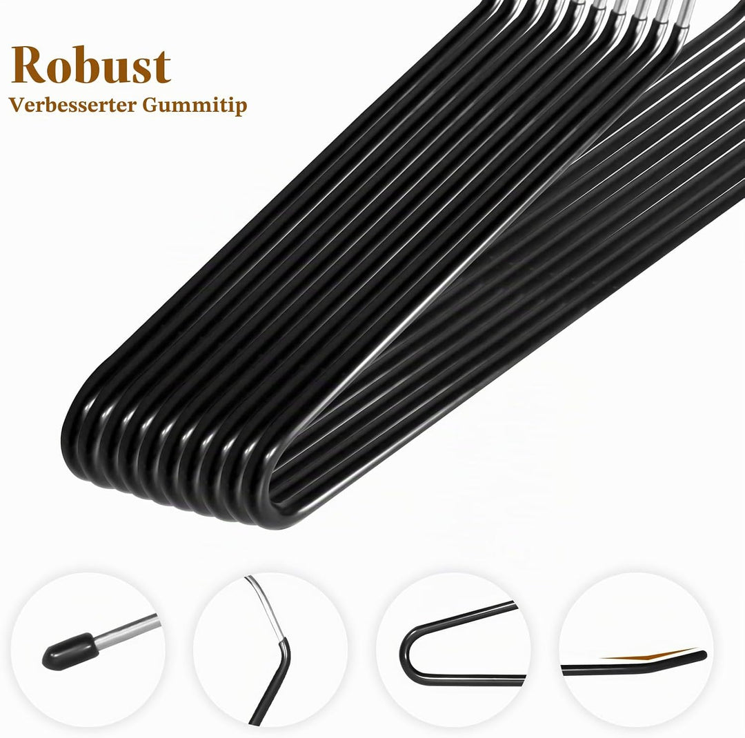 Hosenbügel aus Metall,30 Stück Hosenbügel Platzsparend mit offenem Ende und,36cm breit,Anti-Rutsch-R