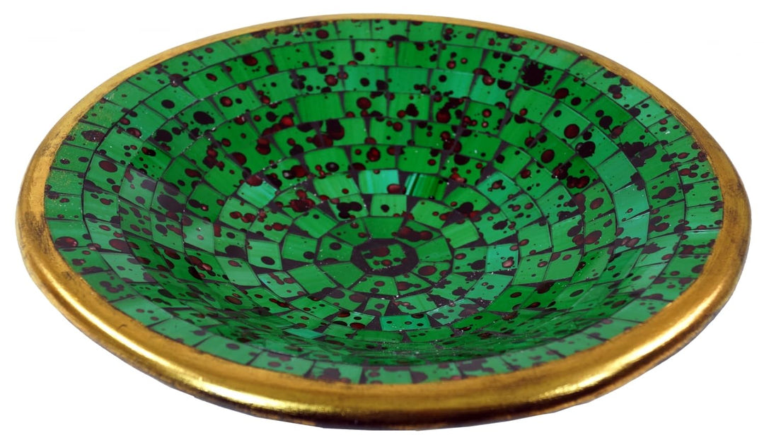 GURU SHOP Runde Mosaikschale, Untersetzer, Dekoschale, Handgearbeitete Keramik &amp; Glas Obst Schale -