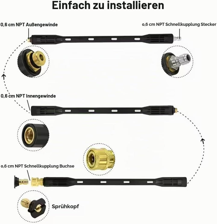 NEWFUN Hochdruckreiniger Verlängerung, Teleskoplanze Hochdruckreiniger, 4000 PSI Sprühlanze mit 1/4-