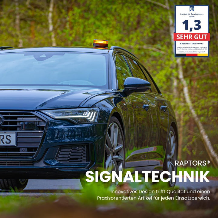 Snake Ultra ECE R65 - Akkukennleuchte von Raptors LED Technik® | Kennleuchte mit Fernbedienung | Sau
